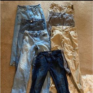 Boys size 16 (men’s small) pants. 7 pair (4 jeans and 3 cargo joggers) bundle
